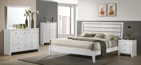 Evan 5-Pc King Bedroom Set in White by Crown Mark