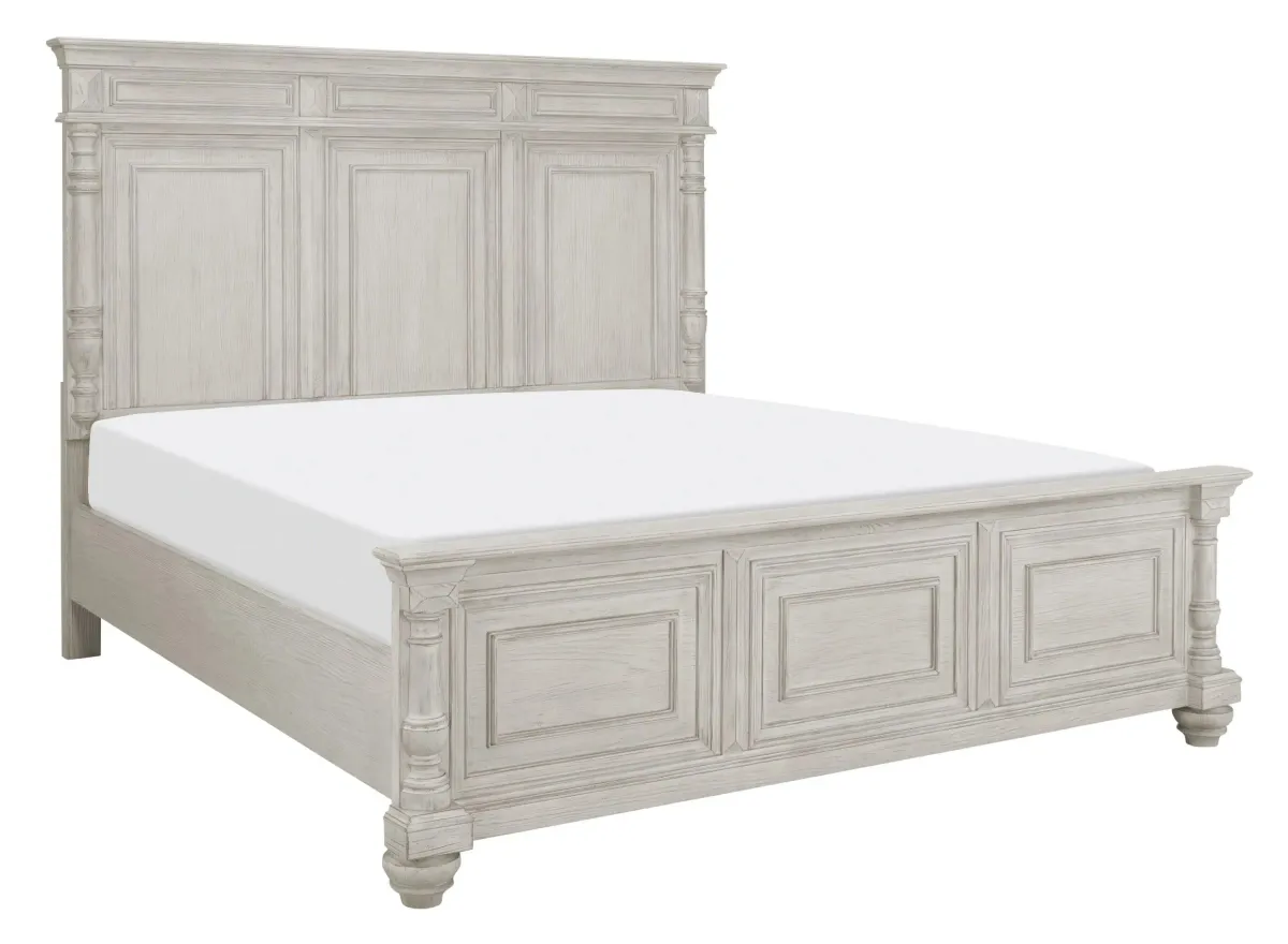 Ilaria Platform Bed in Worn Ivory by A-America