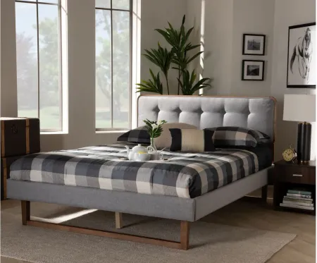 Sofia Mid-Century King Size Platform Bed in Walnut by Wholesale Interiors