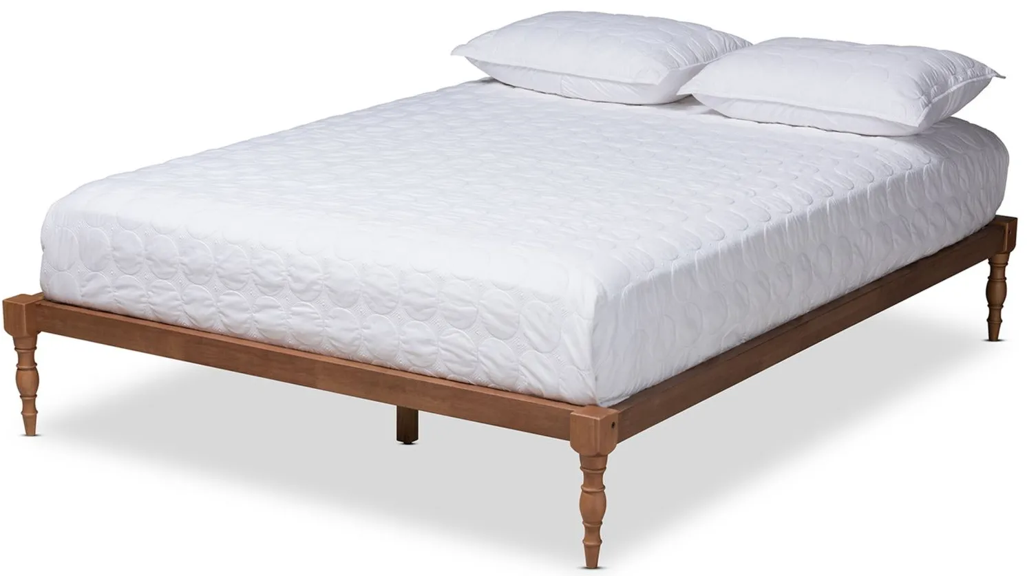 Iseline King Size Platform Bed Frame in Walnut by Wholesale Interiors
