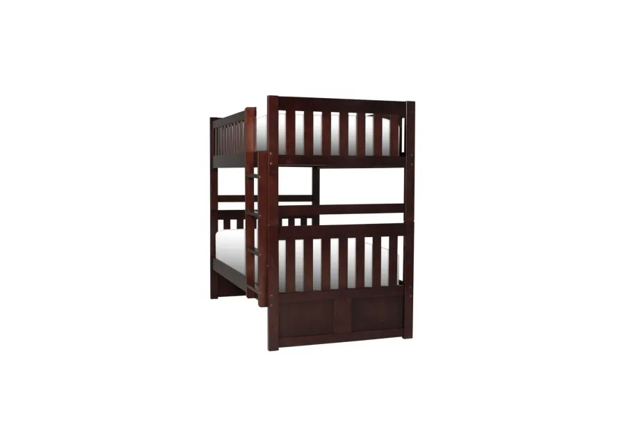 Belisar Twin-Over-Twin Bunk Bed in Cherry by Bellanest