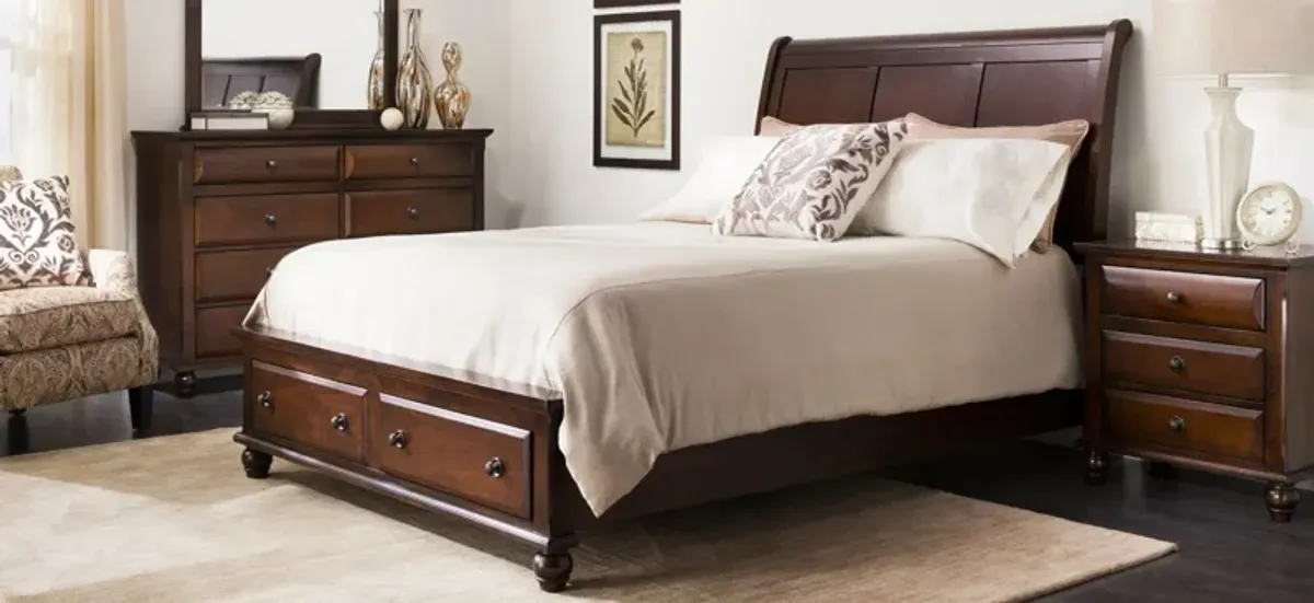 Clarion Platform Storage Bed in Brown Cherry by Bellanest