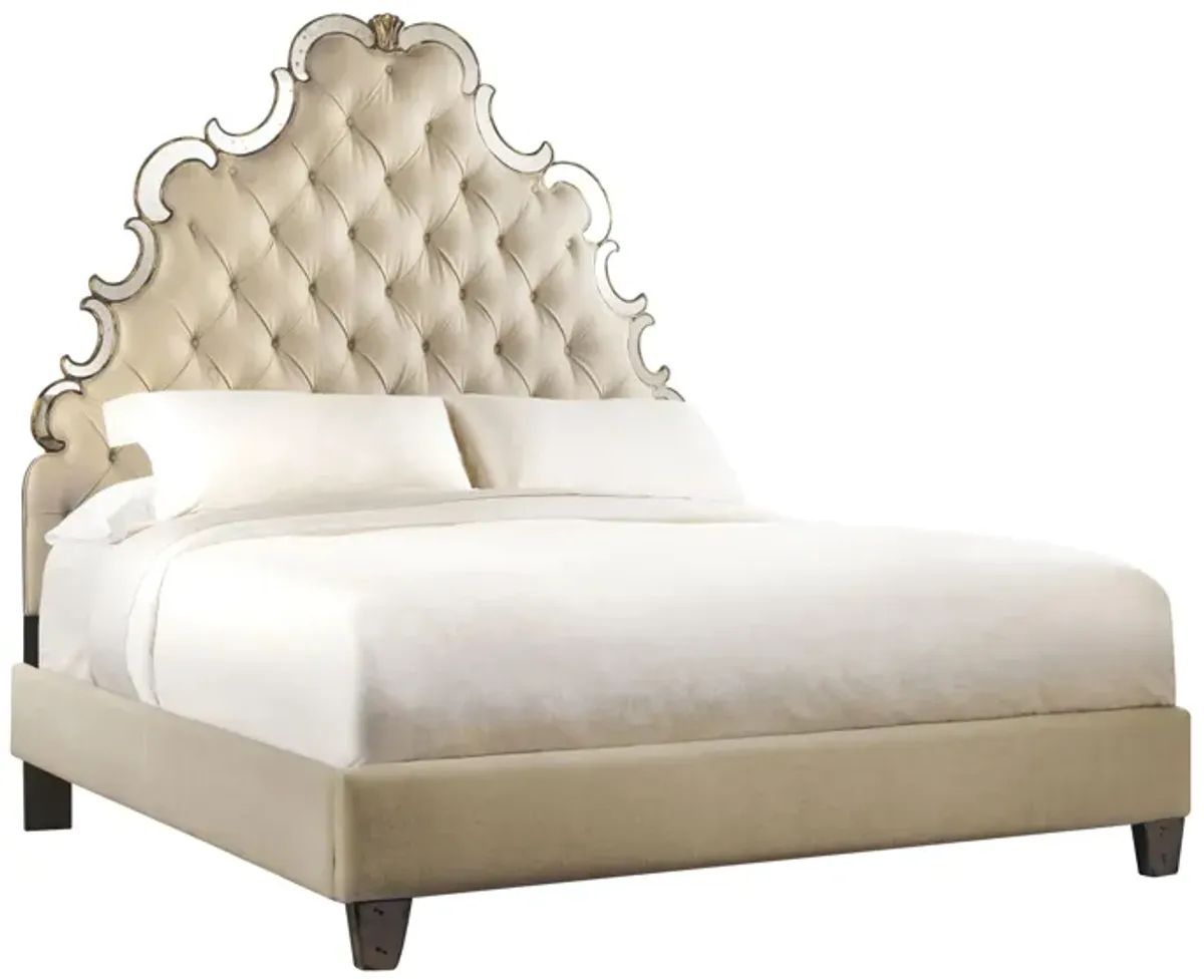 Sanctuary Tufted Bed in Bling / Flax Natural by Hooker Furniture