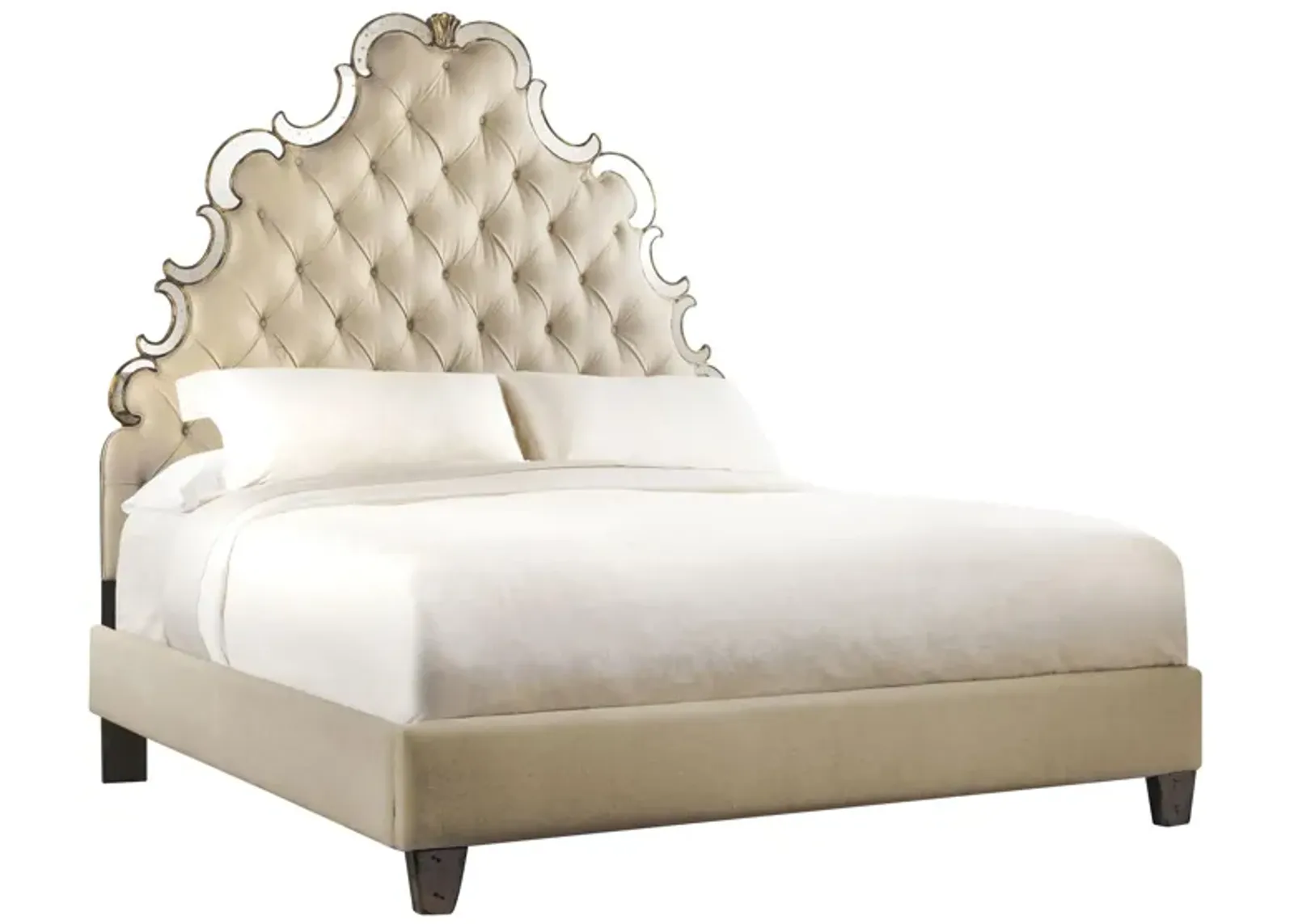 Sanctuary Tufted Bed in Bling / Flax Natural by Hooker Furniture