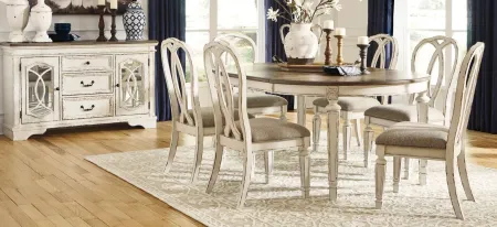 Delphine Dining Table in Chipped White by Ashley Furniture