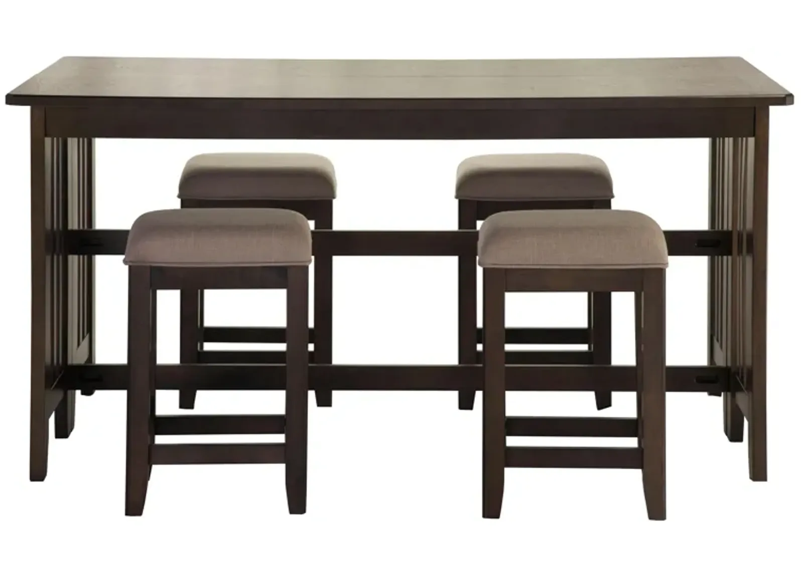 Lindsey Counter Height Drop Leaf Table with 4 Stools in Brown by Bernards Furniture Group