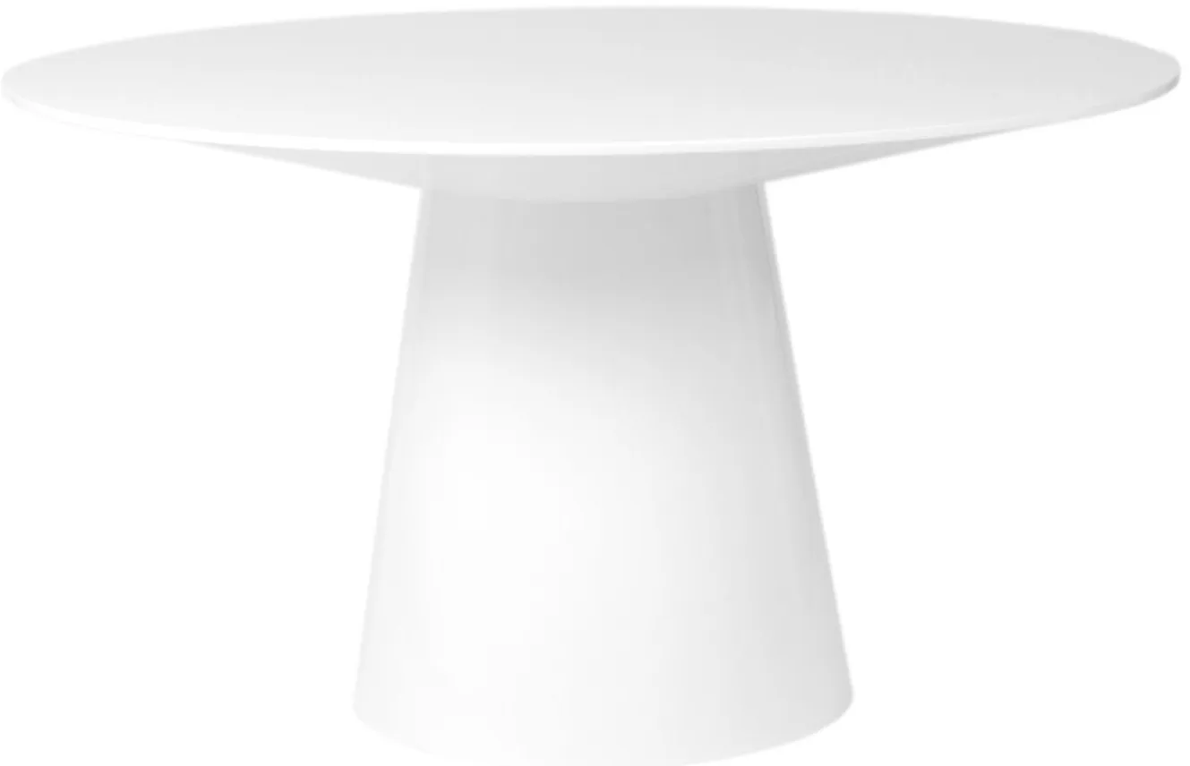 Wesley 53" Round Table in Matte White by EuroStyle