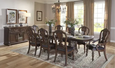 Wellington Dining Table in Dark Oak by Homelegance