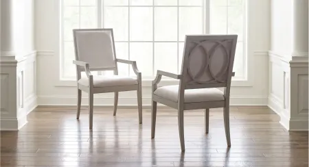 Cinema By Rachael Ray Upholstered Arm Chair Set of 2 in Shadow Grey by Legacy Classic Furniture