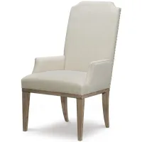 Monteverdi By Rachael Ray Upholstered Host Arm Chair Set of 2 in Sun-Bleached Cypress by Legacy Classic Furniture