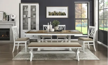 Brooklyn Dining Bench in White by Homelegance