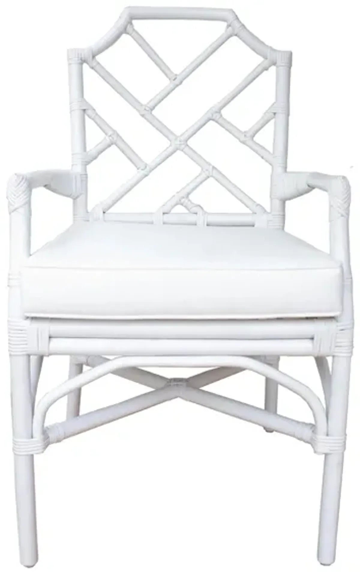 Kara Rattan Arm Chair in White by New Pacific Direct