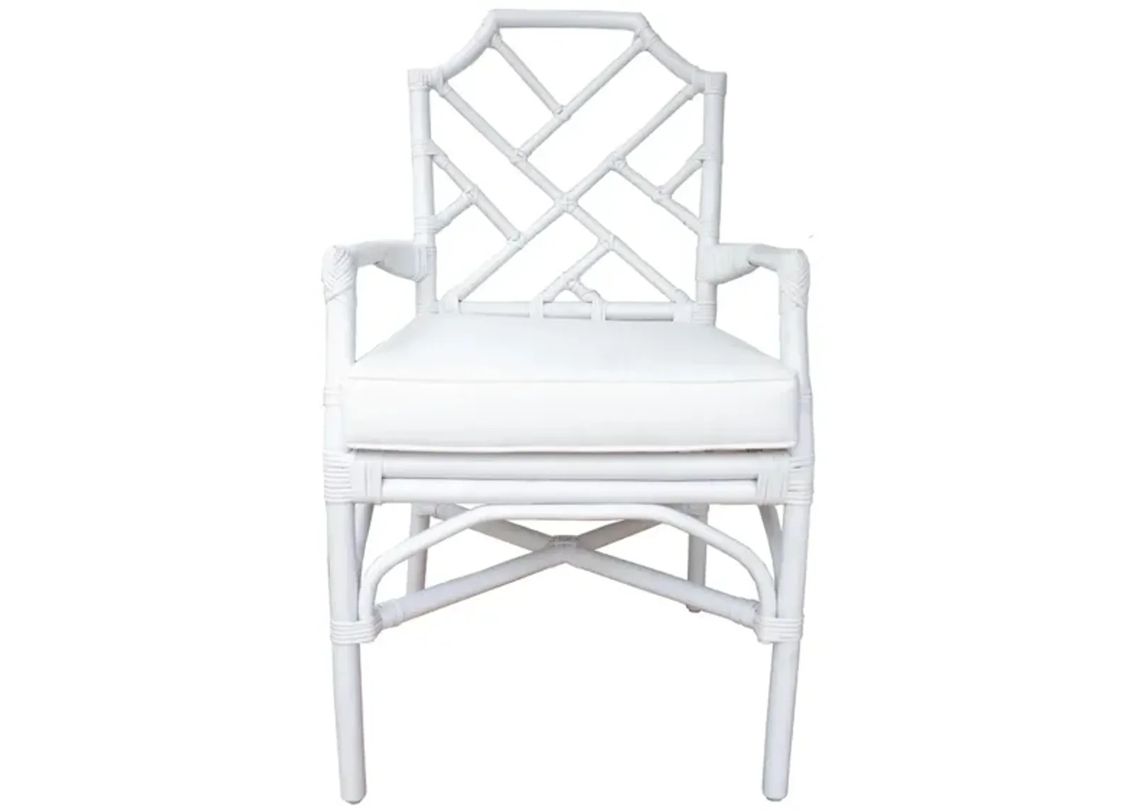 Kara Rattan Arm Chair in White by New Pacific Direct