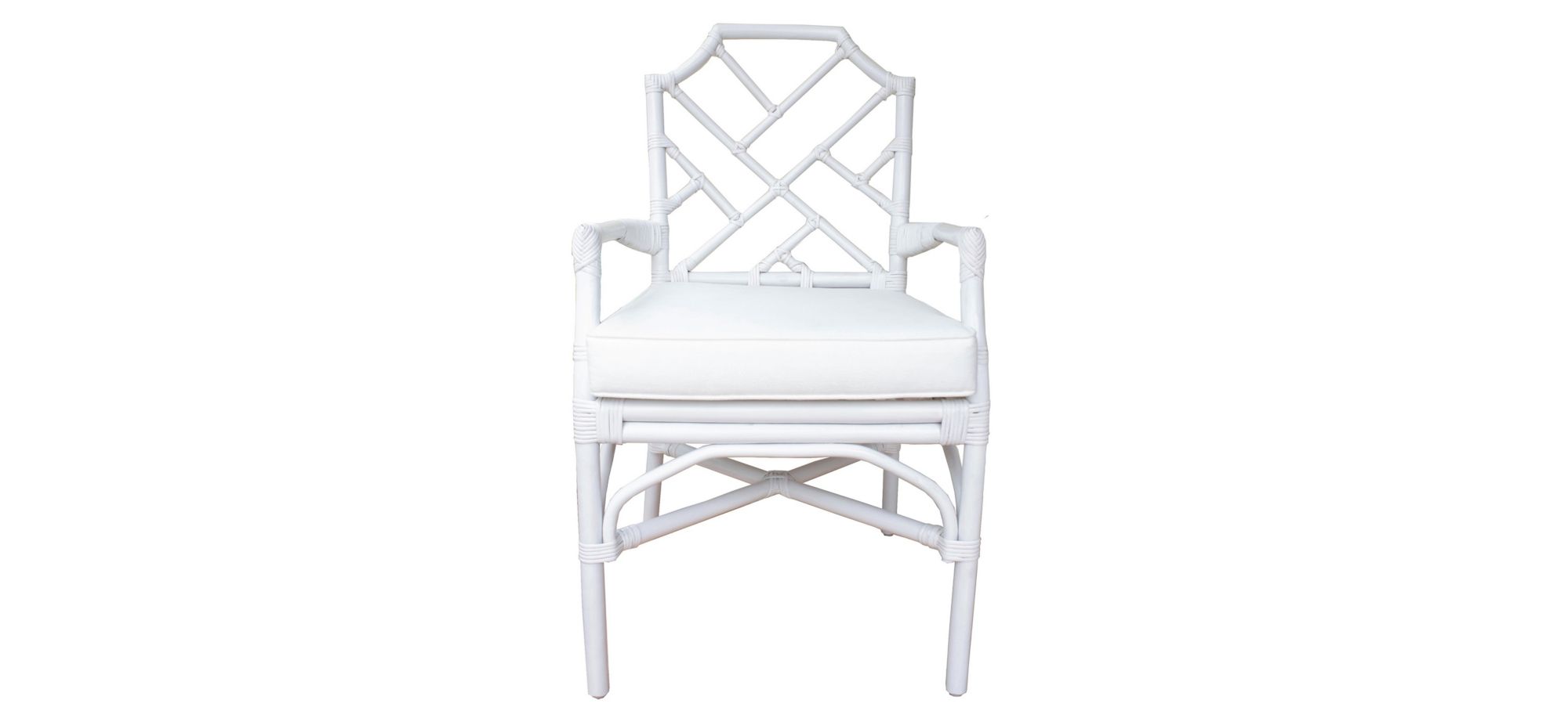 Kara Rattan Arm Chair in White by New Pacific Direct