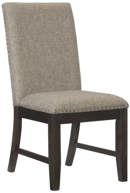 Balin Dining Side Chair, Set of 2 in Wire brushed rustic brown by Homelegance