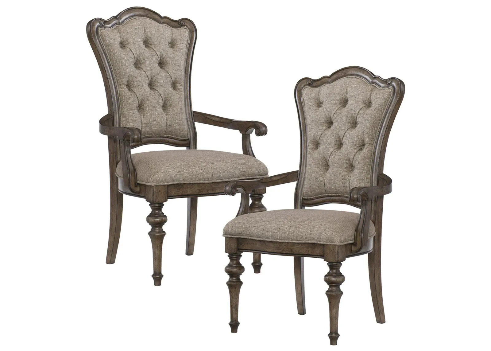 Moorewood Park Dining Arm Chair (Set of 2) in Oatmeal & Dark Oak by Homelegance