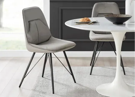Pablo Velvet Fabric Dining Side Chair in Gravel Gray by New Pacific Direct