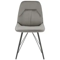 Pablo Velvet Fabric Dining Side Chair in Gravel Gray by New Pacific Direct