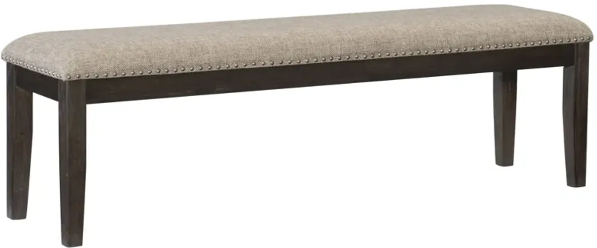 Balin Dining Bench in Wire Brushed Rustic Brown by Homelegance