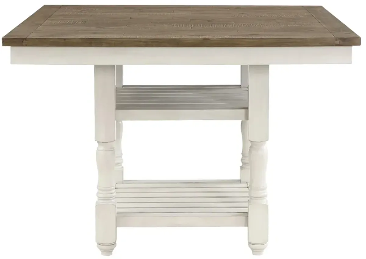 Bossa Nova Counter Height Dining Room Table in 2-Tone (Tobacco Brown and Antique White) by Homelegance