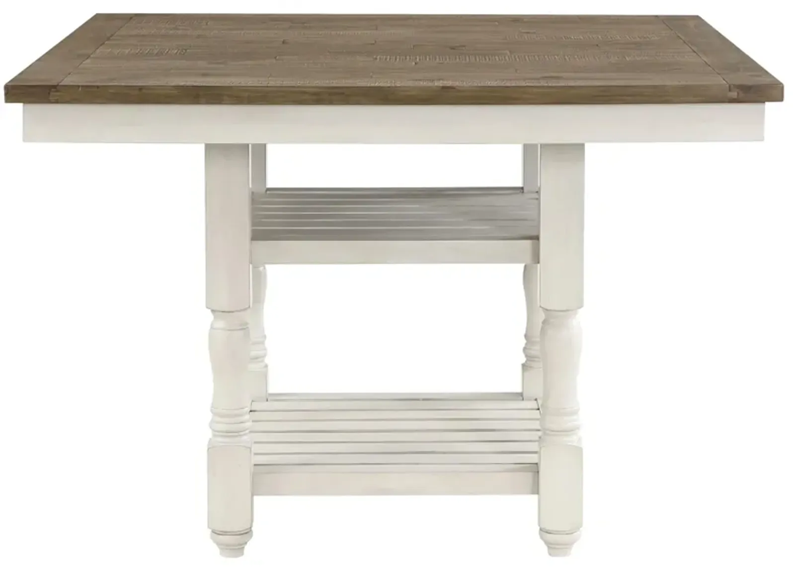 Bossa Nova Counter Height Dining Room Table in 2-Tone (Tobacco Brown and Antique White) by Homelegance