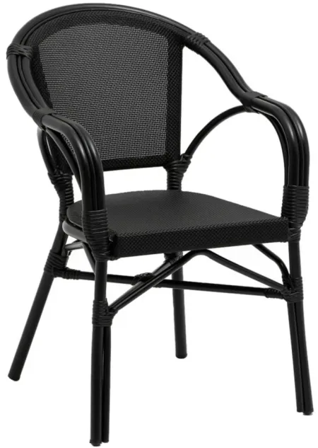 Ivan Stacking Armchair Set of 2 in Black by EuroStyle