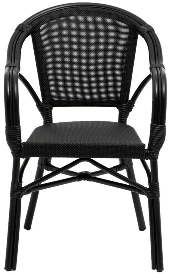 Ivan Stacking Armchair Set of 2 in Black by EuroStyle