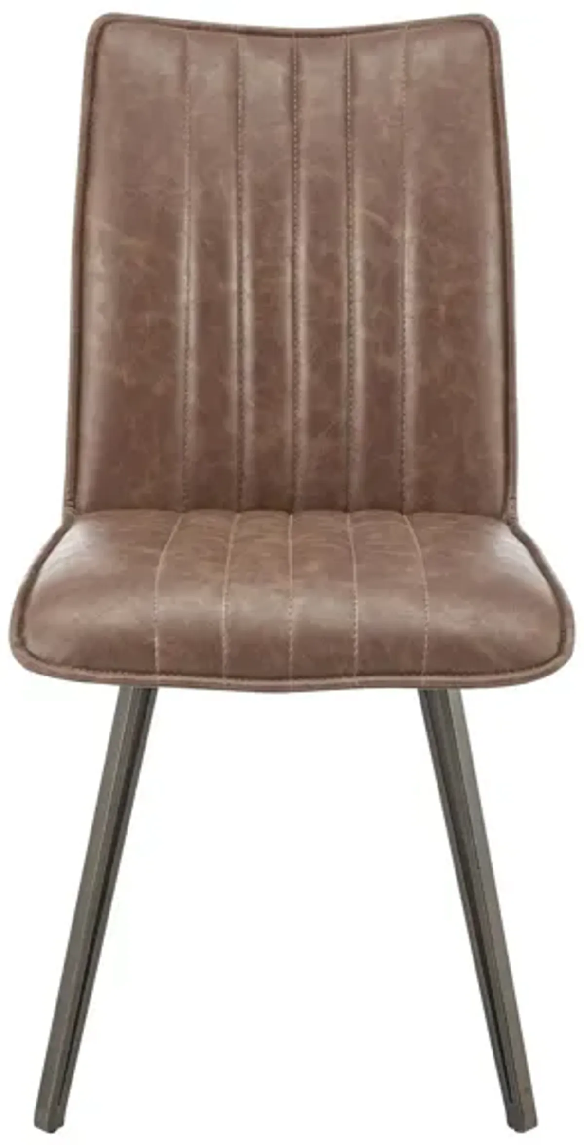 Reino PU Dining Side Chair in Antique Cigar Brown by New Pacific Direct