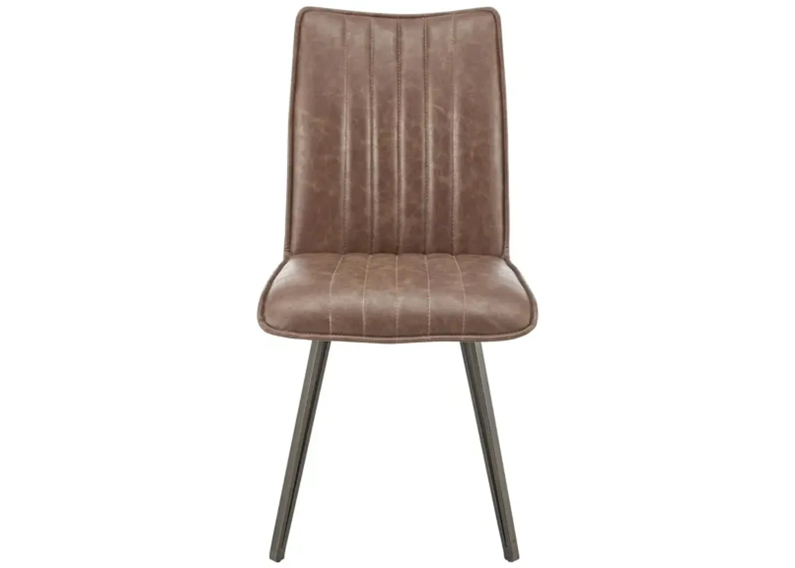 Reino PU Dining Side Chair in Antique Cigar Brown by New Pacific Direct