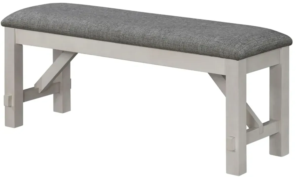 Maribelle Dining Bench in Antique White and Gray by Crown Mark