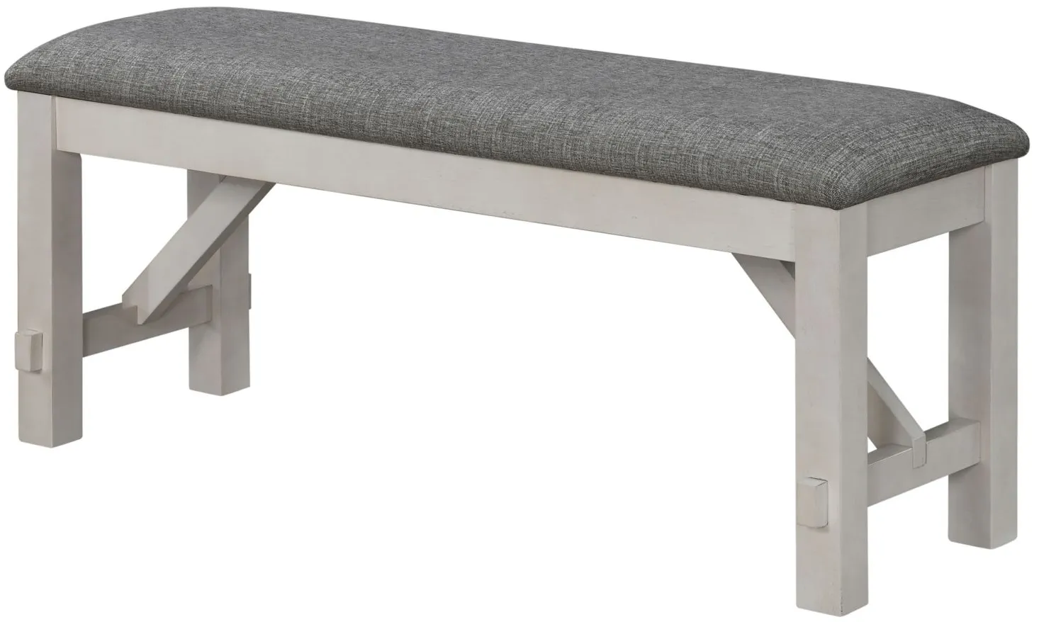 Maribelle Dining Bench in Antique White and Gray by Crown Mark