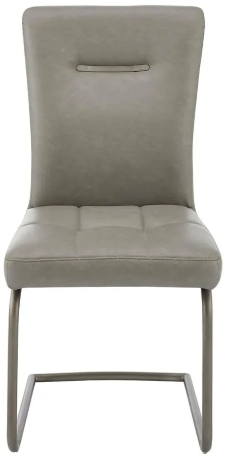 Mauricia PU Dining Side Chair in Antique Graphite Gray by New Pacific Direct