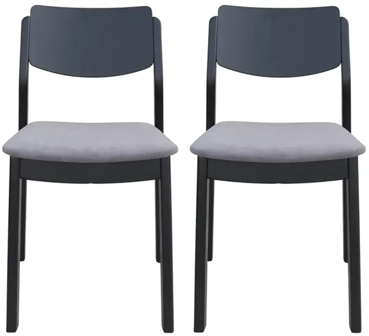 Desdamona Dining Chair (Set of 2) in Gray, Black by Zuo Modern