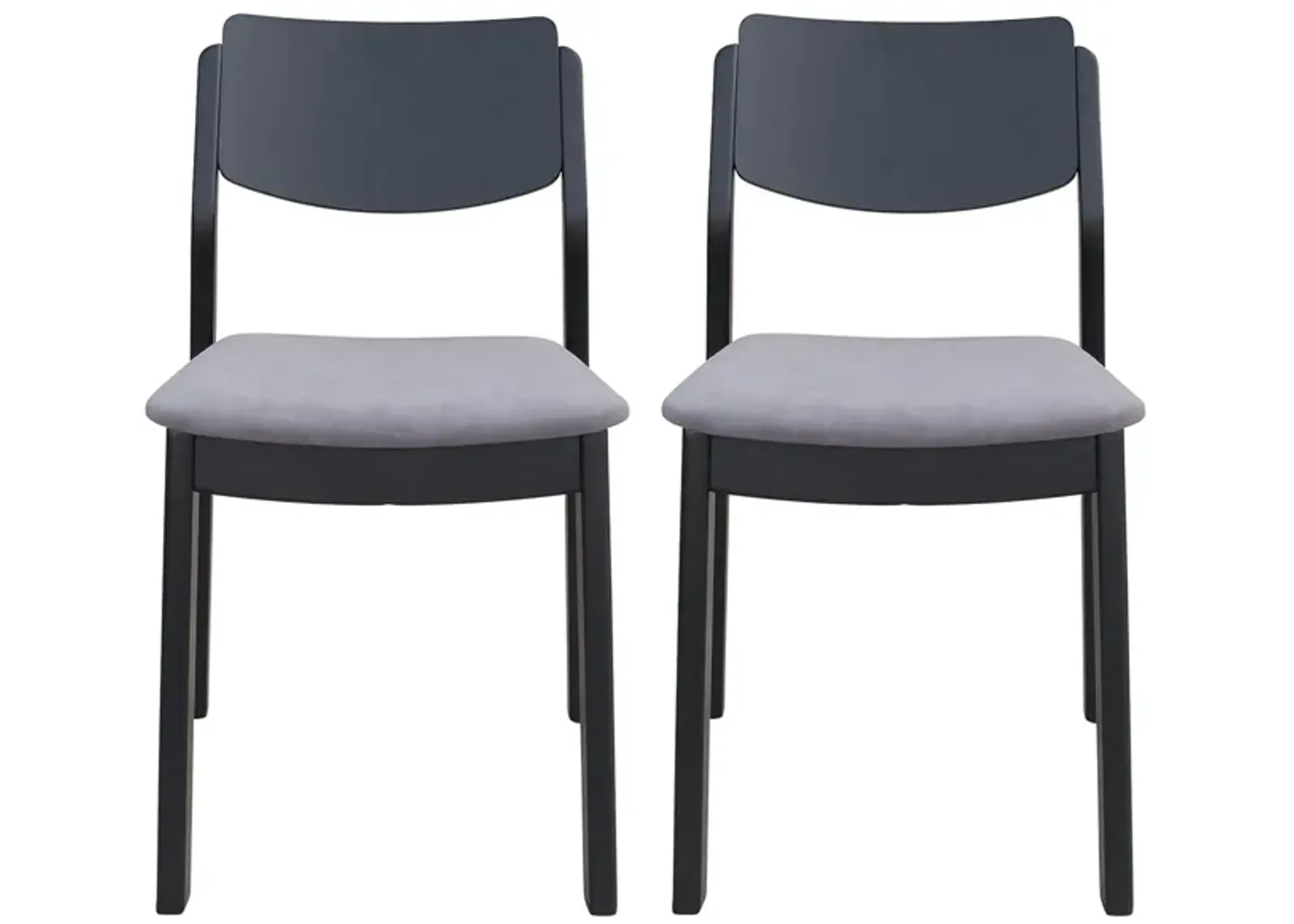 Desdamona Dining Chair (Set of 2) in Gray, Black by Zuo Modern