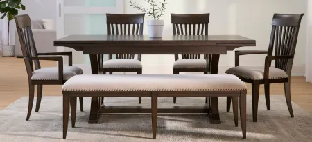 Prescott Dining Bench in Toasted Peppercorn by Riverside Furniture