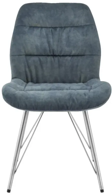 Raven Velvet Fabric Dining Side Chair in Dark Teal by New Pacific Direct