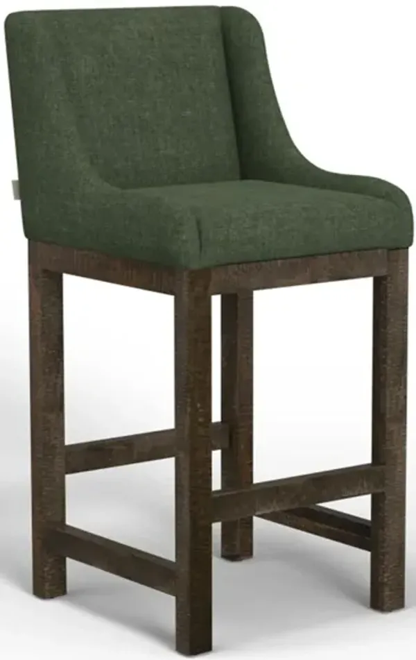 Natural Wooden 30" Upholstered Barstool