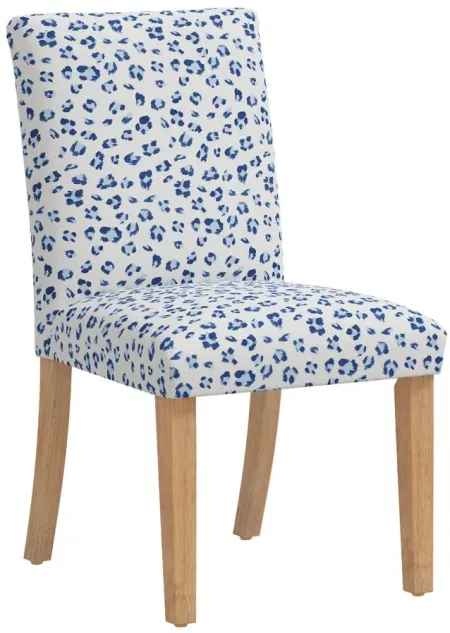 Dana Upholstered Dining Chair in Brush Cheetah Sm Blue by Skyline