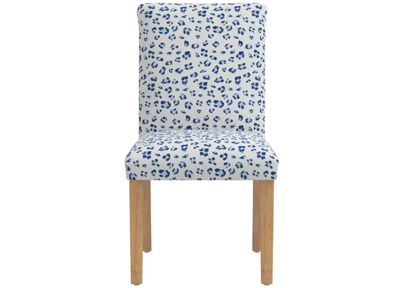 Dana Upholstered Dining Chair in Brush Cheetah Sm Blue by Skyline