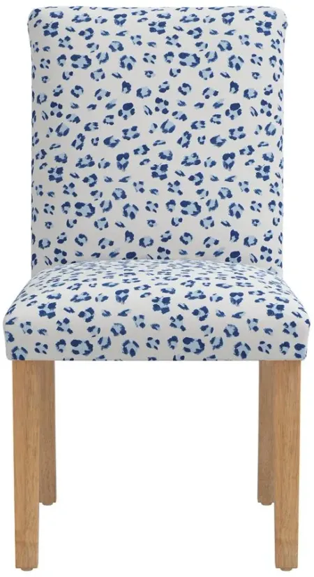 Dana Upholstered Dining Chair in Brush Cheetah Sm Blue by Skyline