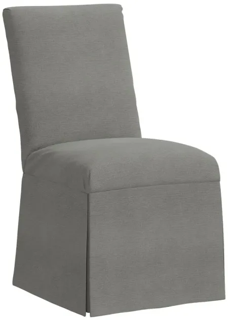 Gertrude Slipcover Dining Chair in Linen Grey by Skyline