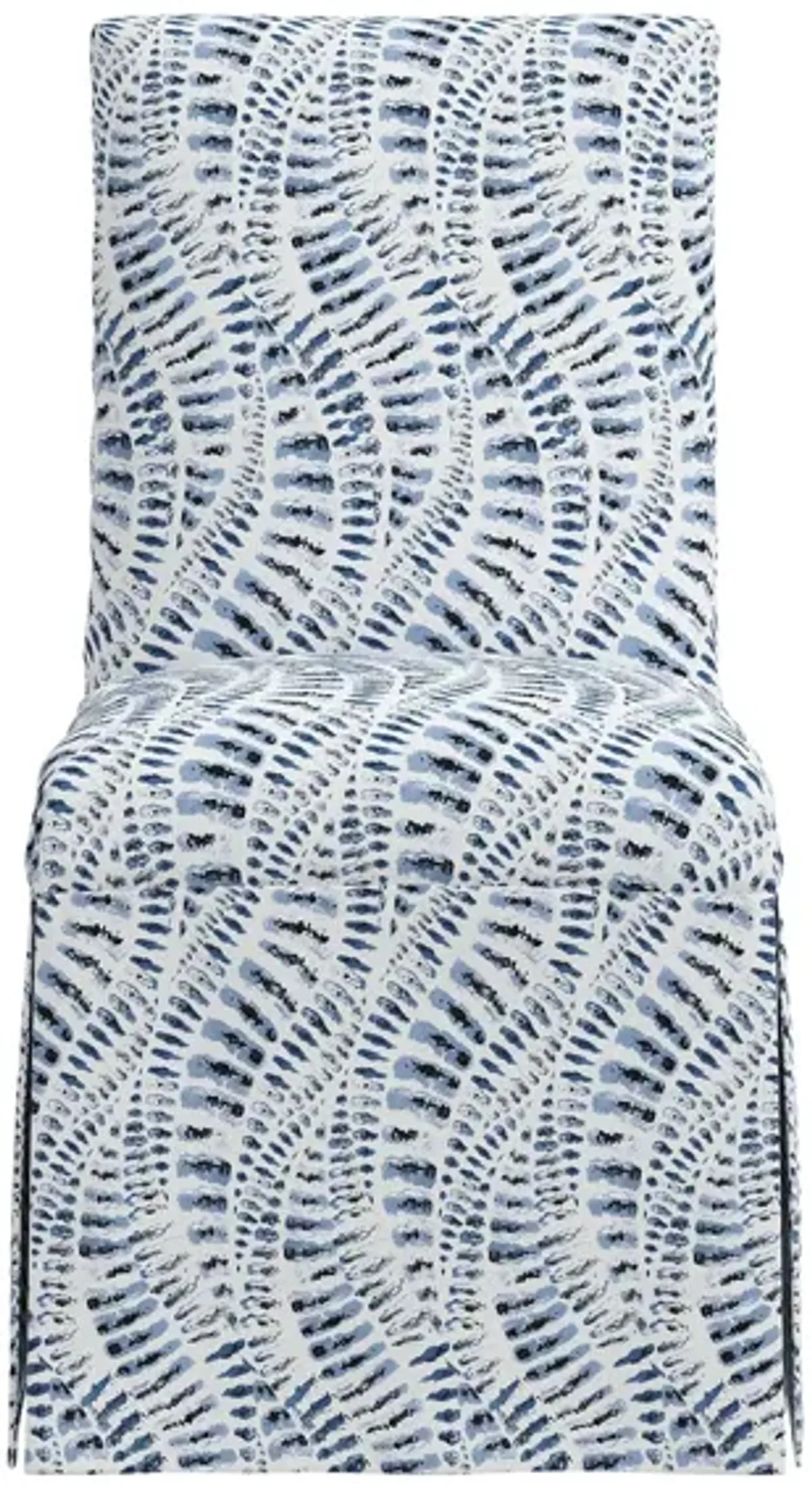 Gertrude Slipcover Dining Chair in Snake Skin Blue by Skyline