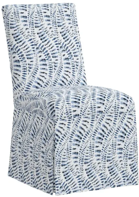Gertrude Slipcover Dining Chair in Snake Skin Blue by Skyline
