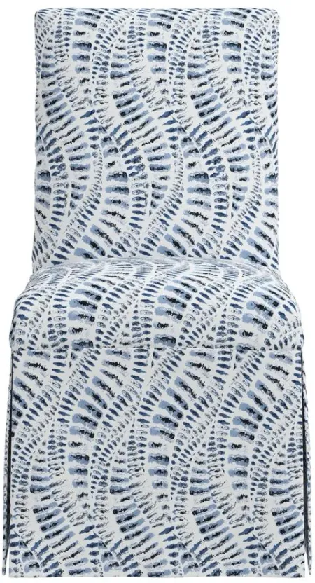 Gertrude Slipcover Dining Chair in Snake Skin Blue by Skyline