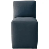 Zana Upholstered Dining Chair in Linen Navy by Skyline