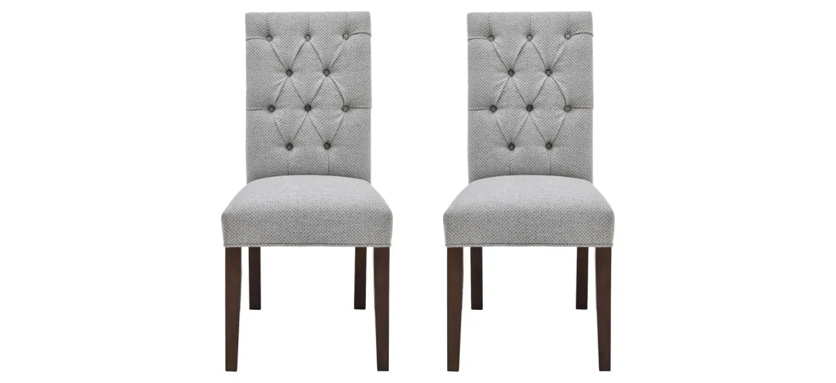 Gwendoline Side Dining Chair: Set of 2 in Cardiff Gray by New Pacific Direct