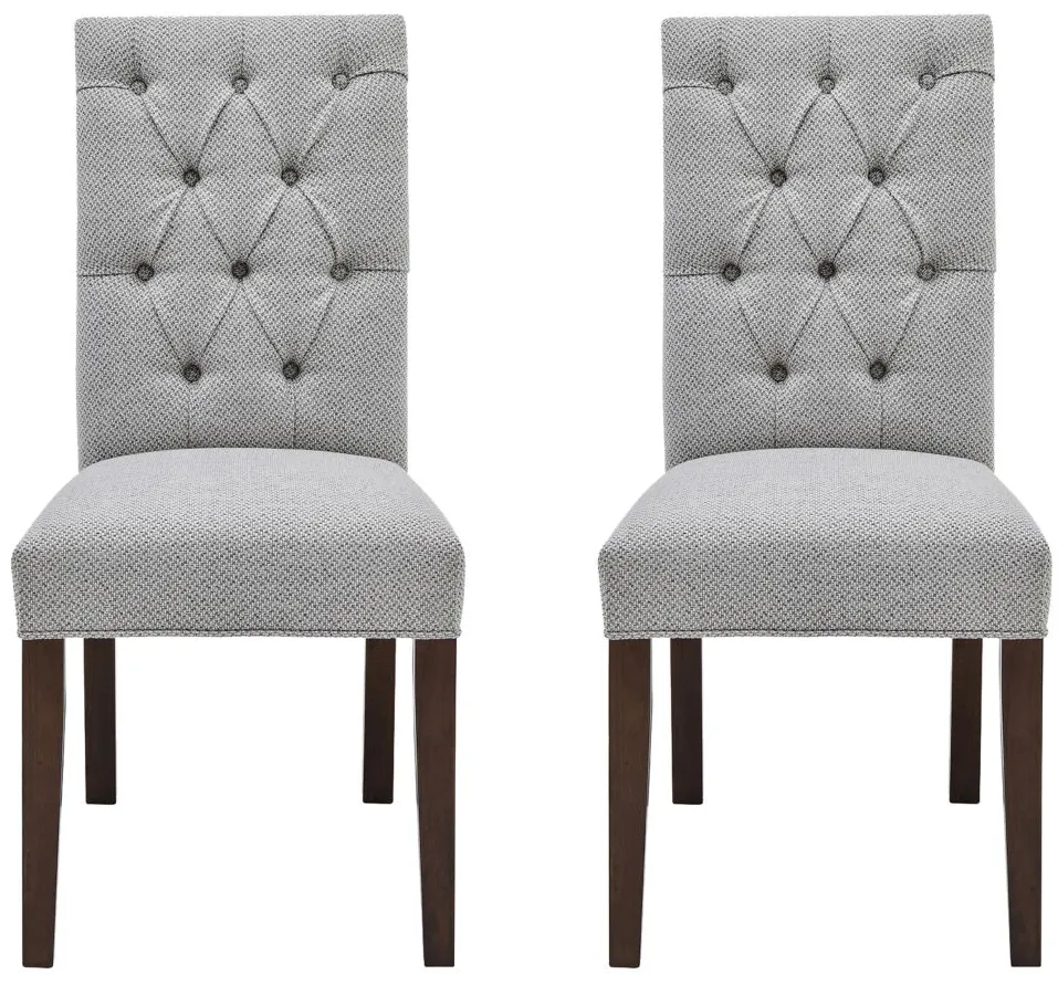 Gwendoline Side Dining Chair: Set of 2 in Cardiff Gray by New Pacific Direct