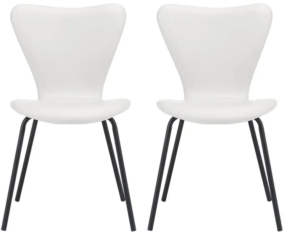 Torlo Dining Chair (Set of 2) in White by Zuo Modern