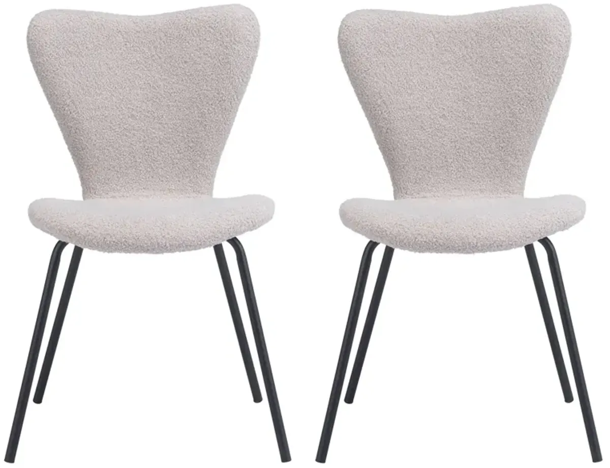 Thibideaux Dining Chair (Set of 2) in Light Gray by Zuo Modern