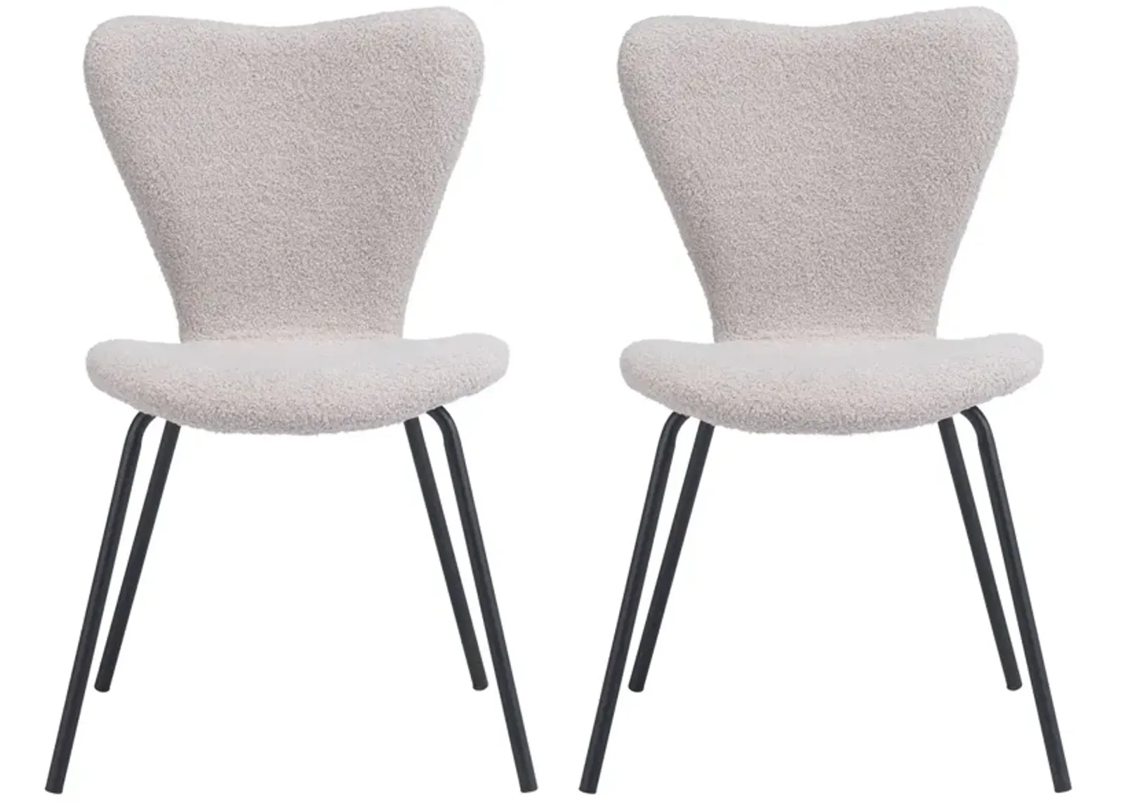 Thibideaux Dining Chair (Set of 2) in Light Gray by Zuo Modern